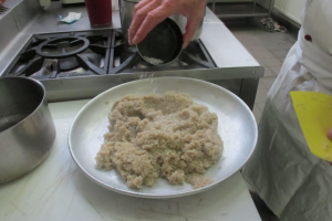 Préparation du boudin noir